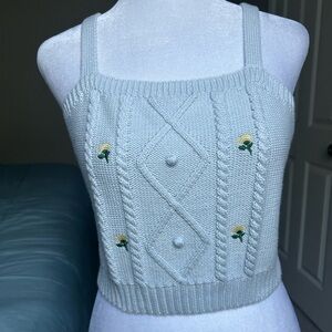 Coquette Light Blue Knit Tank Top